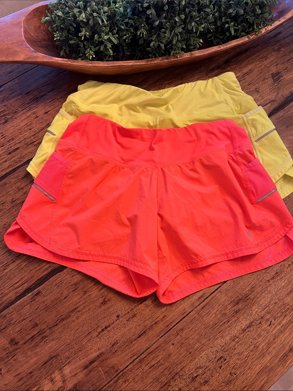 Athleta Bundle of Two Running Shorts in Yellow and Orange.  Size XS